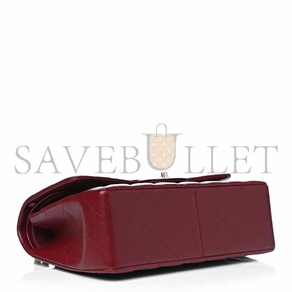 Ch*el medium caviar quilted flap burgundy (25.5*15.5*6.5cm)